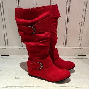 Red Suede Women's Boots